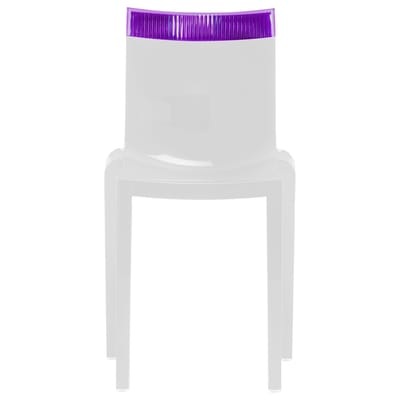 Stapelbarer Stuhl Hi Cut plastikmaterial weiß violett Gestell weiß lackiert - Kartell weiß en plastikmaterial