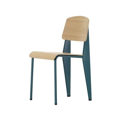 Standard Stuhl / Jean Prouvé, 1934 - Metall & Holz - Vitra blau en holz
