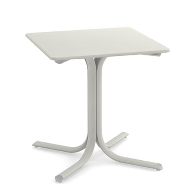 System quadratischer Tisch / 70 x 70 cm - Emu weiß en metall