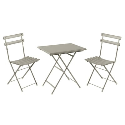 Arc en Ciel Tisch und Sitzgarnitur / Tisch 70 x 50 cm + 2 Stühle - Emu grau en metall