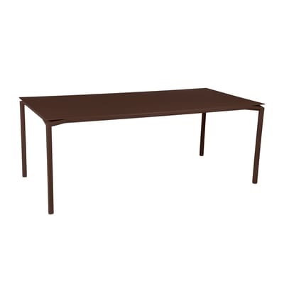 Calvi rechteckiger Tisch / 195 x 95 cm - Aluminium / 10 bis 12 Personen - Abnehmbare Platte - Fermob rot/braun en metall
