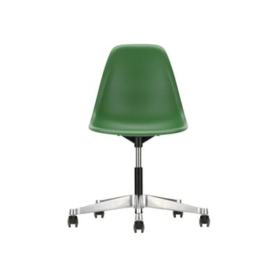 Stuhl mit Rollen RE PSCC - Eames Plastic Side Chair plastikmaterial grün / (1950) - Recycled - Vitra grün en plastikmaterial