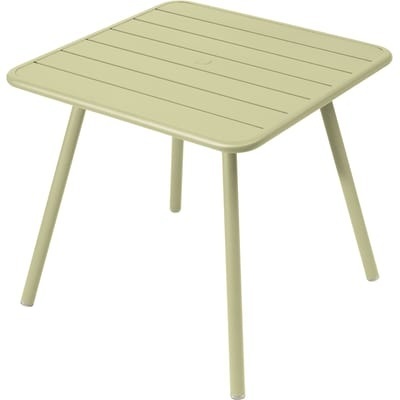 Luxembourg quadratischer Tisch / vier Tischbeine - für 2 bis 4 Personen - 80 x 80 cm - Fermob grün en metall