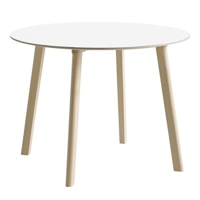 Copenhague CPH Deux 220 Runder Tisch / Ø 98 cm - Hay weiß/holz natur en holz