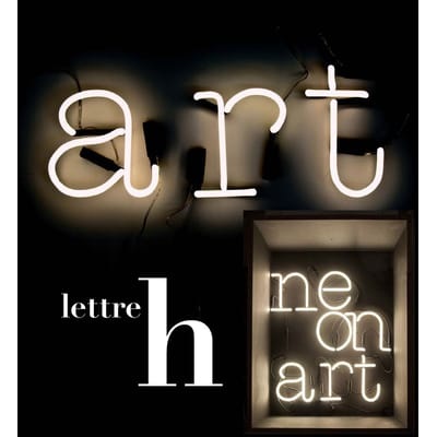 Neon Art Wandleuchte mit Stromkabel Buchstabe H - Seletti weiß en glas