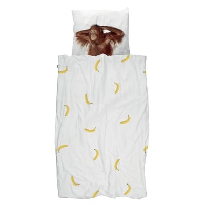 Banane & Singe Bettwäsche-Set für 1 Person / 140 x 200 cm - Snurk weiß/bunt en textil