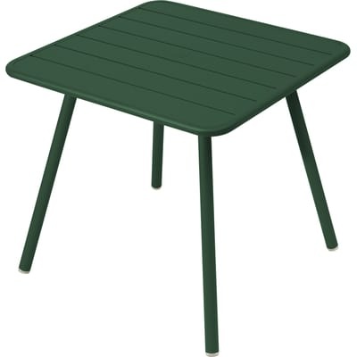 Luxembourg quadratischer Tisch / vier Tischbeine - für 2 bis 4 Personen - 80 x 80 cm - Fermob grün en metall