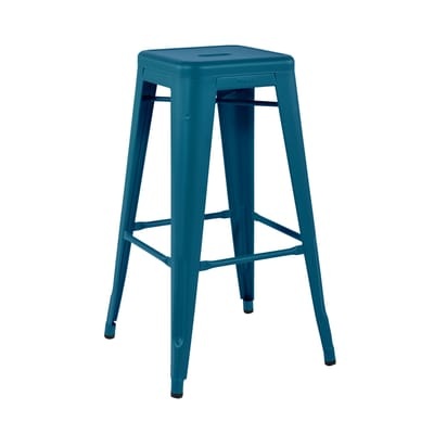 Stapelbarer Barhocker H Indoor metall blau / H 75 cm - Stahl farbig Für den Innenbereich - Tolix blau en metall