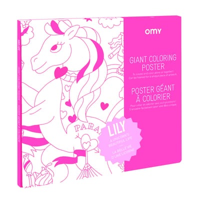 Lily Ausmalposter / 100 x 70 cm - OMY Design & Play weiß/rosa en papierfaser