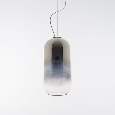 Artemide Gople Glas-Pendelleuchte, silber