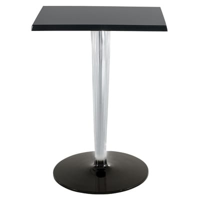 TopTop - Dr. YES quadratischer Tisch mit eckiger Tischplatte 60 x 60 cm - Kartell schwarz en plastikmaterial