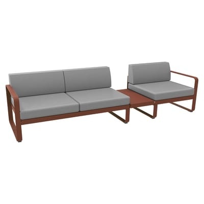 Bellevie Sofa / n° 1 B - L 275 cm - Stoff flanellgrau - Fermob grau en metall/textil