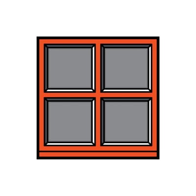 Window 01 Poster / By Richard Wood - 70 x 70 cm - The Wrong Shop bunt en papierfaser
