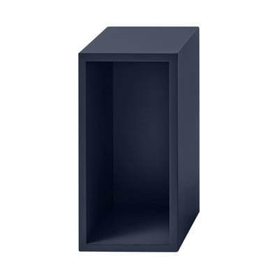 Stacked 2.0 Regal / Small rechteckig 43x21 cm / Mit Rückwand - Muuto blau en holz