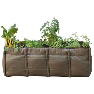 BacLong 4 Geotextile Blumenkasten 4 Kammern - 145 L - Bacsac braun en textil