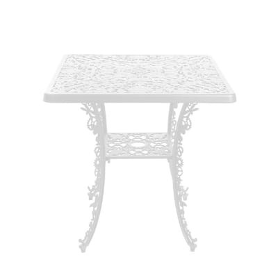 Industry Garden quadratischer Tisch / 70 x 70 cm - durchbrochenes Metall - Seletti weiß en metall