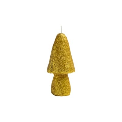Glitter Mushroom Kerze / Small - Ø 5,5 x H 12,5 cm - & klevering gold en wachs