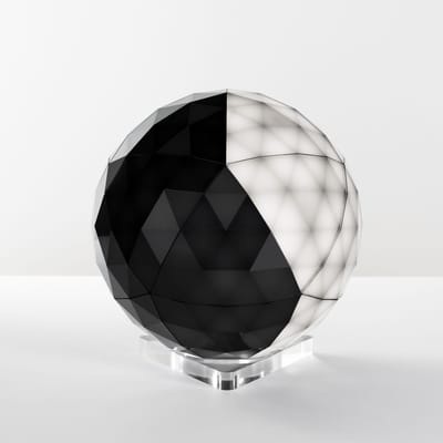 Huara LED Tischleuchte / Ø 40 cm - Touch-Oberfläche / Bluetooth - Artemide schwarz/transparent en plastikmaterial