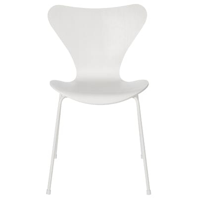Série 7 Stapelbarer Stuhl / Gefärbte Esche - Fritz Hansen weiß en holz