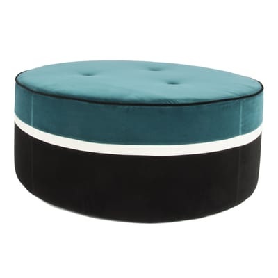 Léo Large Sitzkissen / Ø 100 cm x H 43 cm - Velours - Maison Sarah Lavoine blau/schwarz en textil