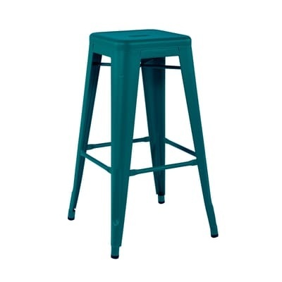 Stapelbarer Barhocker H Indoor metall grün / H 75 cm - Stahl farbig Für den Innenbereich - Tolix grün en metall