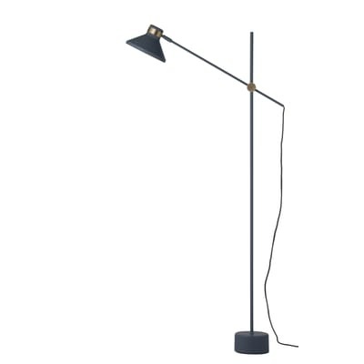 Frandsen-MR Floor Lamp, Matt Dark Blue/Antique Brass