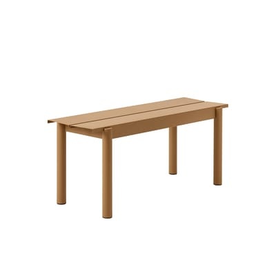 Linear Bank / Stahl - L 110 cm - Muuto braun/beige en metall