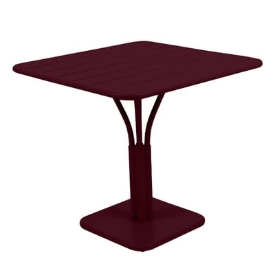 Luxembourg quadratischer Tisch / 80 x 80 cm - Pied central - Fermob rot en metall