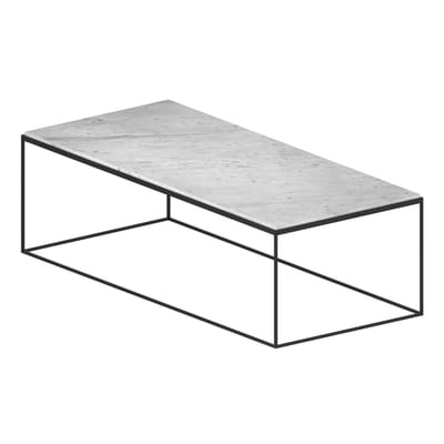 Slim Marbre Couchtisch / 118 x 53 x H 36 cm - Zeus weiß en metall/stein