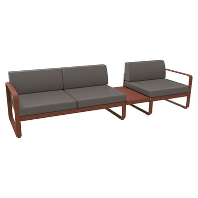Bellevie Sofa / n° 1 B - L 275 cm - Stoff taupe-grau - Fermob beige en metall/textil