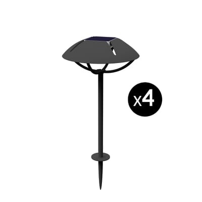Parabole LED Solarlampe / zum Einstecken in die Erde / 4er-Set - Maiori schwarz en metall