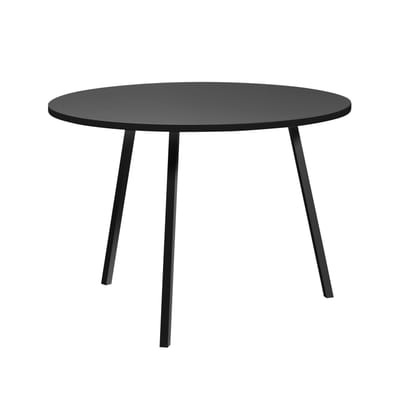 Loop Runder Tisch / Ø 105 cm - Hay schwarz en metall/plastikmaterial