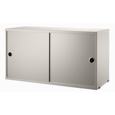 String® System Kiste / 2 Schiebetüren - L 78 x T 30 cm - String Furniture beige en holz