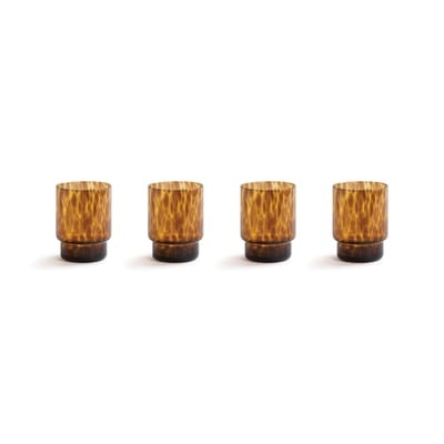 Tortoise Glas / 4er Set - Schildpatt - & klevering braun en glas