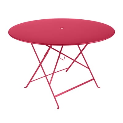Bistro Klapptisch / Ø 117 cm - mit Sonnenschirmloch - Fermob rosa en metall