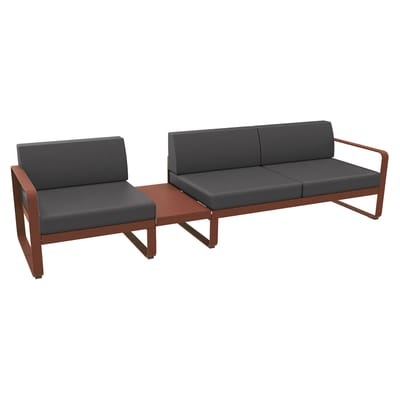 Bellevie Sofa / n° 1 A - L 275 cm - Stoff graphitgrau - Fermob grau en metall/textil