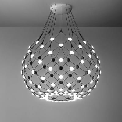 Mesh LED Medium Pendelleuchte / Ø 80 cm x H 60 cm - Luceplan schwarz en metall/plastikmaterial