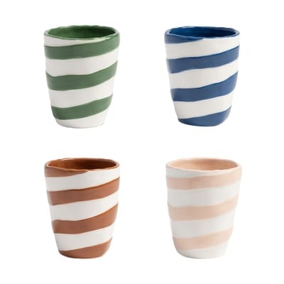 Oblique Tasse / 4er-Set - Ø 8 x H 10 cm / Keramik - & klevering bunt en keramik