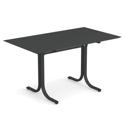 System rechteckiger Tisch / 80 x 140 cm - Emu grau/silber/metall en metall