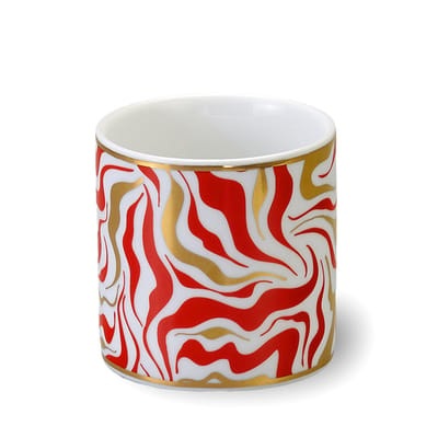 Tempesta Tasse / Ø 8 x H 8 cm - Bitossi Home weiß/rot/gold en keramik