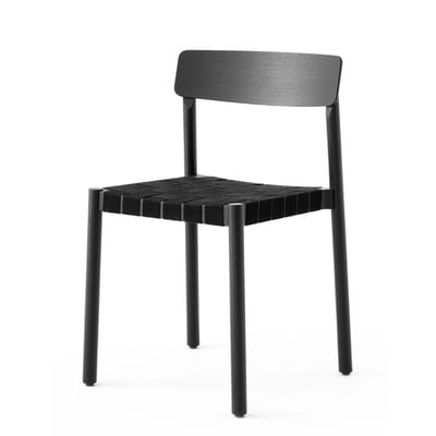 Betty TK1 Stapelbarer Stuhl / Leinengurte - &tradition schwarz en textil/holz