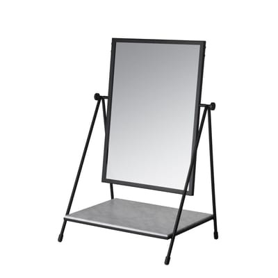 Table Mirror Stellspiegel Neuauflage aus den 50er Jahren - Marmor & Stahl - Fritz Hansen schwarz en stein