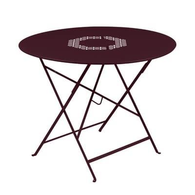 Lorette Klapptisch / Ø 96 cm - 5 Personen / Perforiertes Metall - Fermob rot en metall