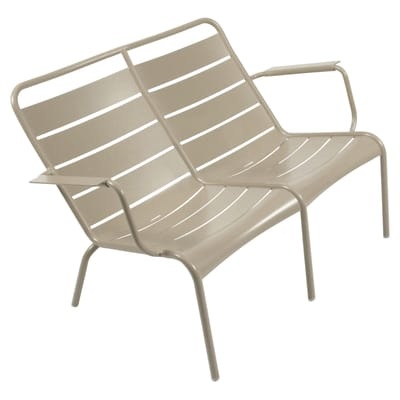 Luxembourg Duo Bank mit Rückenlehne 2-Sitzer - Fermob braun/beige en metall