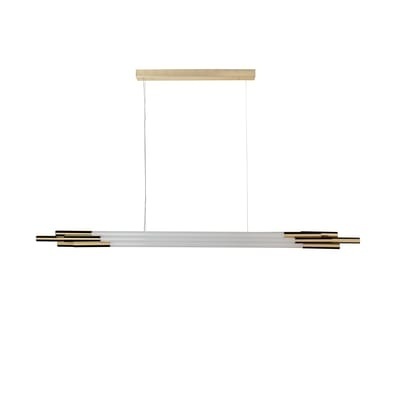 ORG Horizontal Medium Pendelleuchte / LED - L 160 cm / Glas - DCW éditions weiß en glas