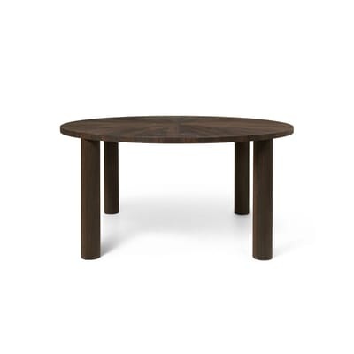 Post Runder Tisch / Ø 150 x H 73 cm - Handgefertigte Einlegearbeiten - Ferm Living braun/holz natur en holz