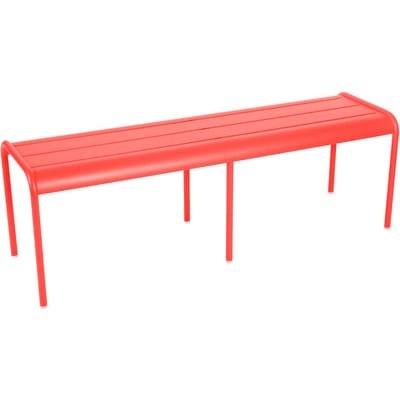 Luxembourg Bank 3-/4-Sitzer / ohne Rückenlehne - L 145 cm - Fermob rot en metall