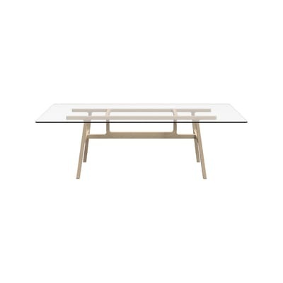 rechteckiger Tisch Bottegga glas holz natur / 220 x 100 cm - 6 Personen - Kristalia holz natur en glas
