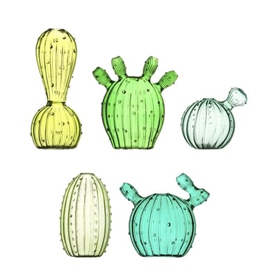 Cactus Vase / 5er-Set - & klevering grün en glas