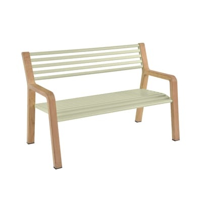 Bank mit Rückenlehne Somerset metall holz grün / L 122 cm - Fermob grün en metall